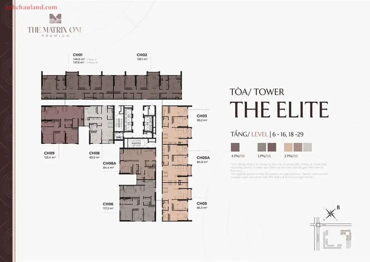 Mặt bằng The Elite Tầng 6-16_ 18-29