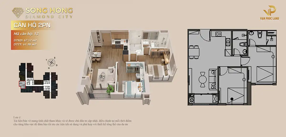 Mat bang can hộ Sông Hồng Diamond