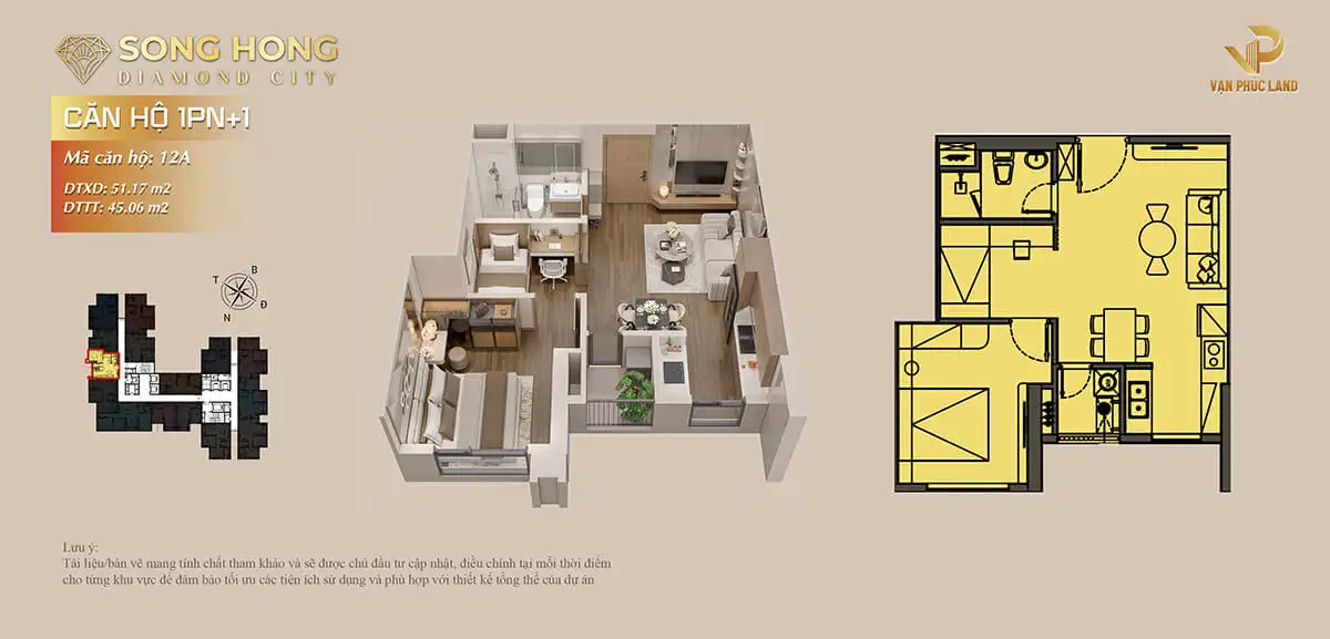 Mat bang can hộ Sông Hồng Diamond